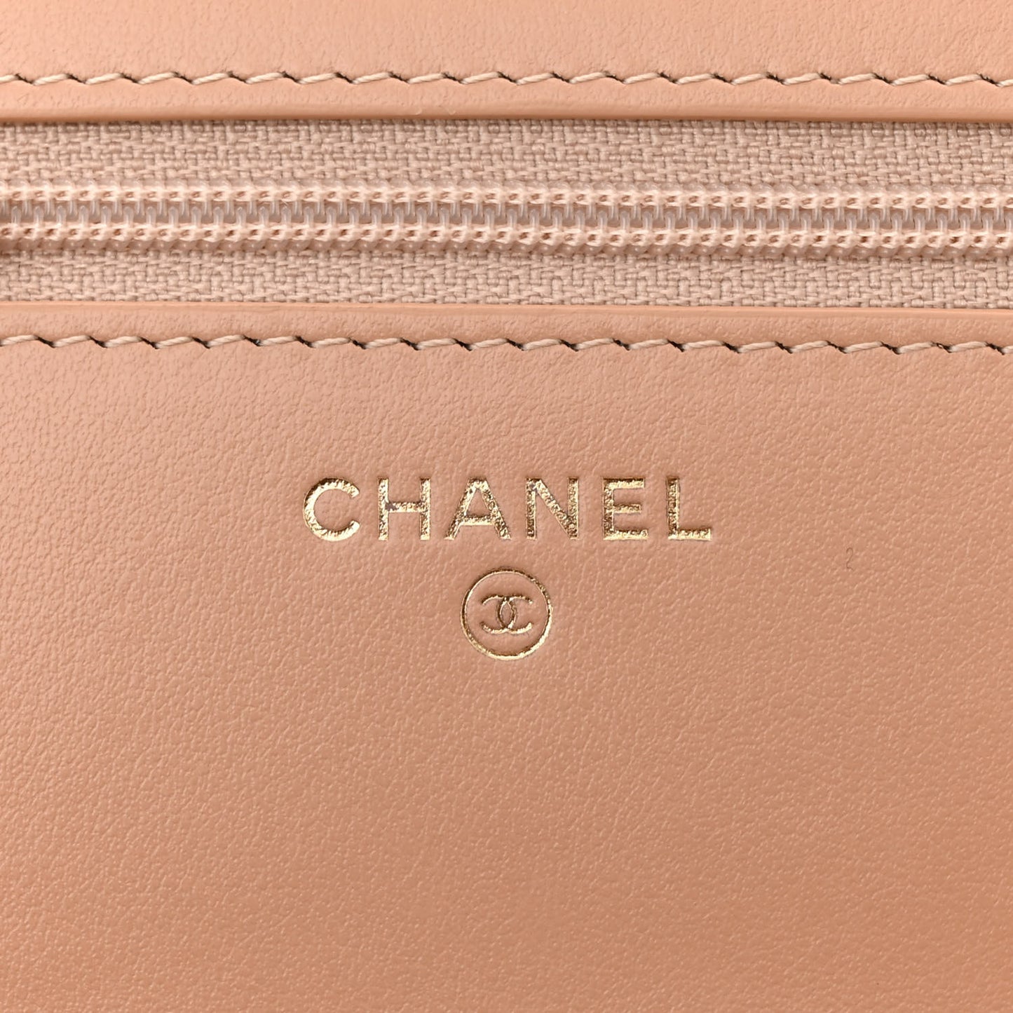 Calfskin Quilted Perfect Fit Wallet On Chain WOC Beige