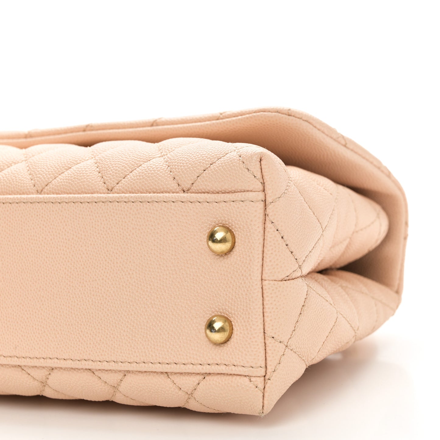 Caviar Quilted Mini Coco Handle Flap Beige