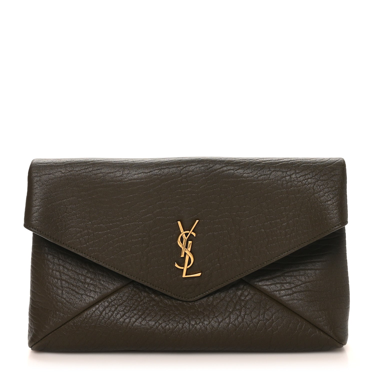 Saint Laurent Grained Lambskin Large Cassandre Envelope Pouch