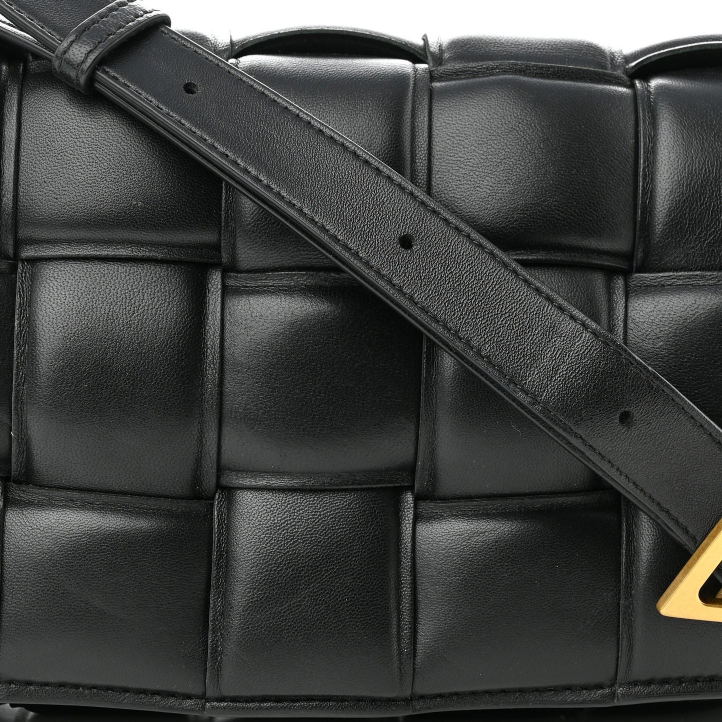 Nappa Maxi Intreccio Padded Cassette Crossbody Bag Black
