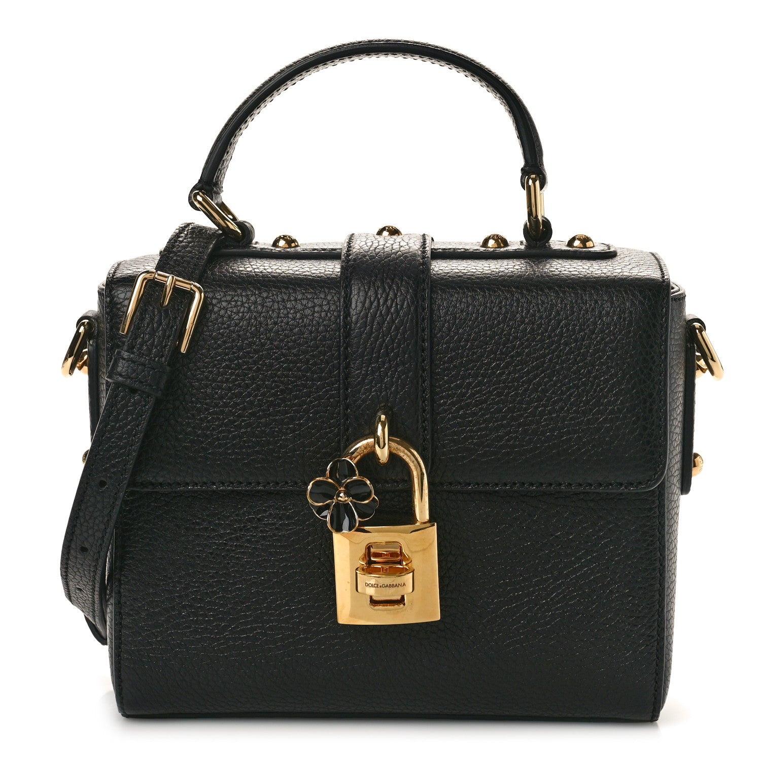 Dolce & Gabbana DOLCE GABBANA Calfskin Miss Bonita Top Handle Bag Black 1 of 10