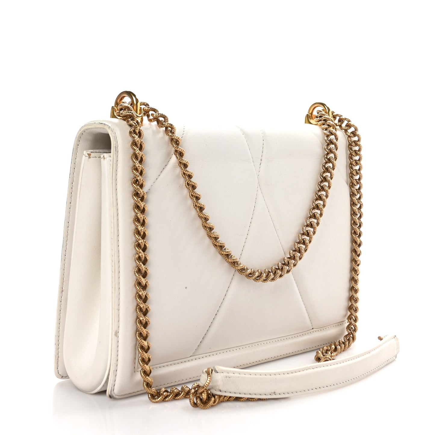 Calfskin Large Devotion Crossbody Bag White