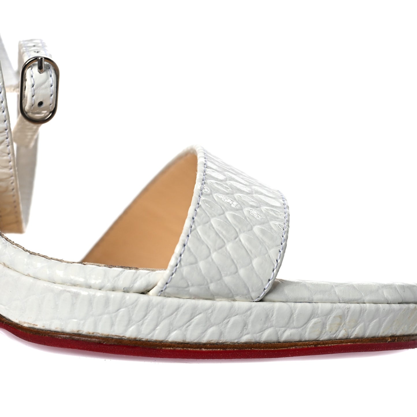 Calfskin Jurassic Loubi Queen 120 Pumps 37.5 White