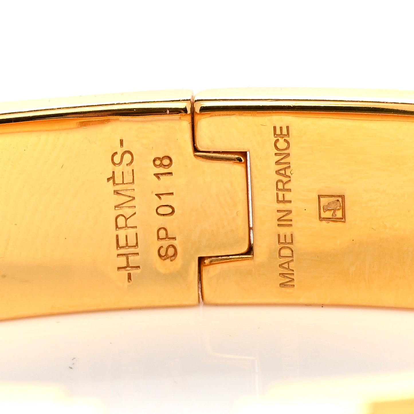 Enamel Narrow Clic Clac H Bracelet PM White