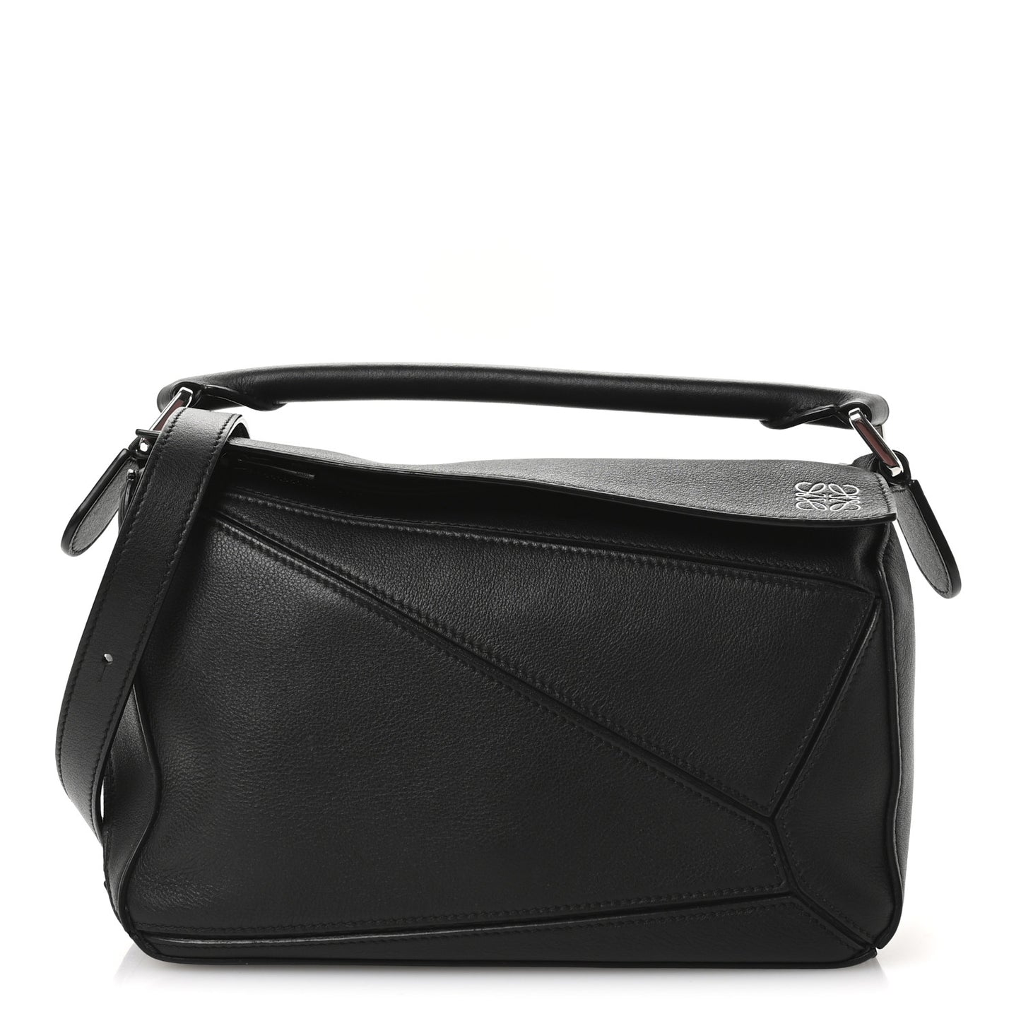Calfskin Small Puzzle Bag Black