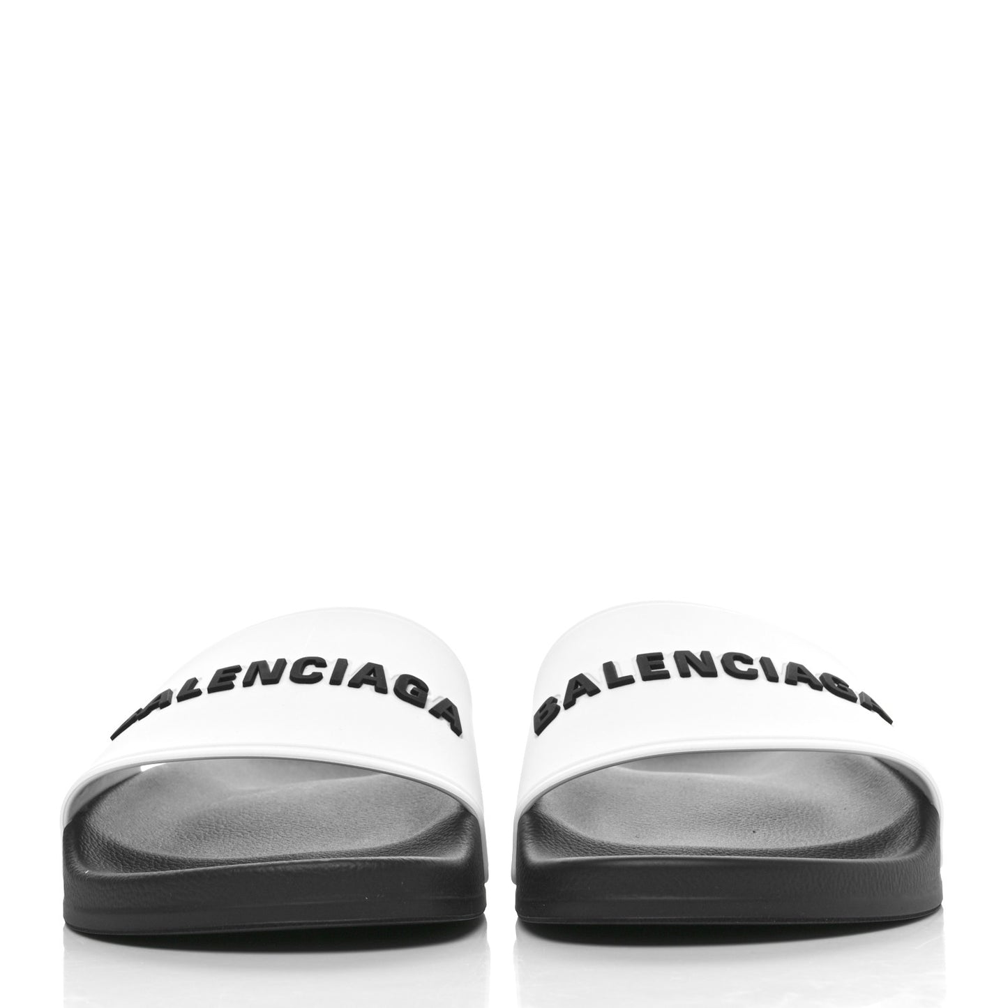 Rubber Womens Logo Pool Slide Sandals 39 Black White