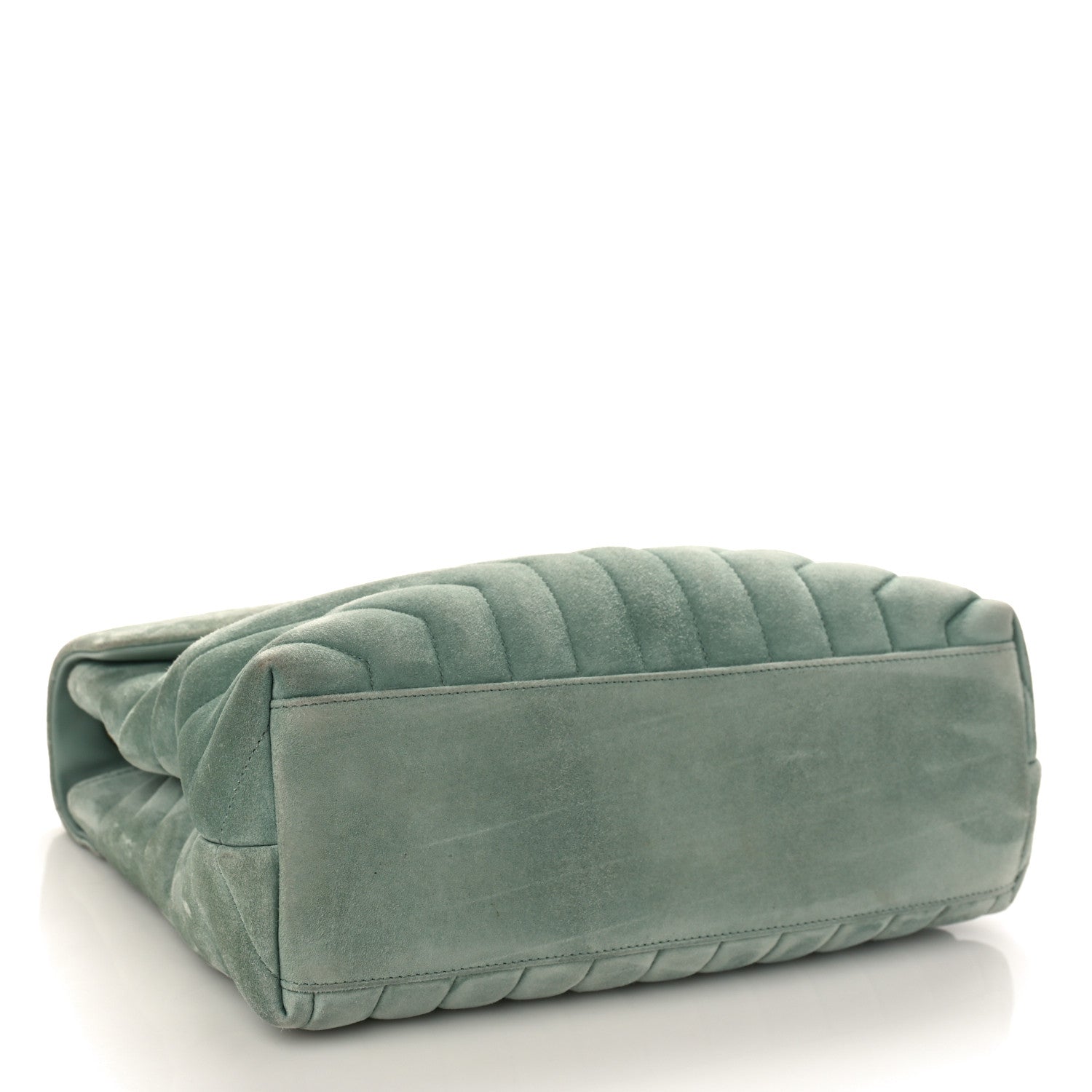 Saint Laurent Suede Y Quilted Monogram Medium Loulou Chain Satchel Vert Opaline 4 of 9