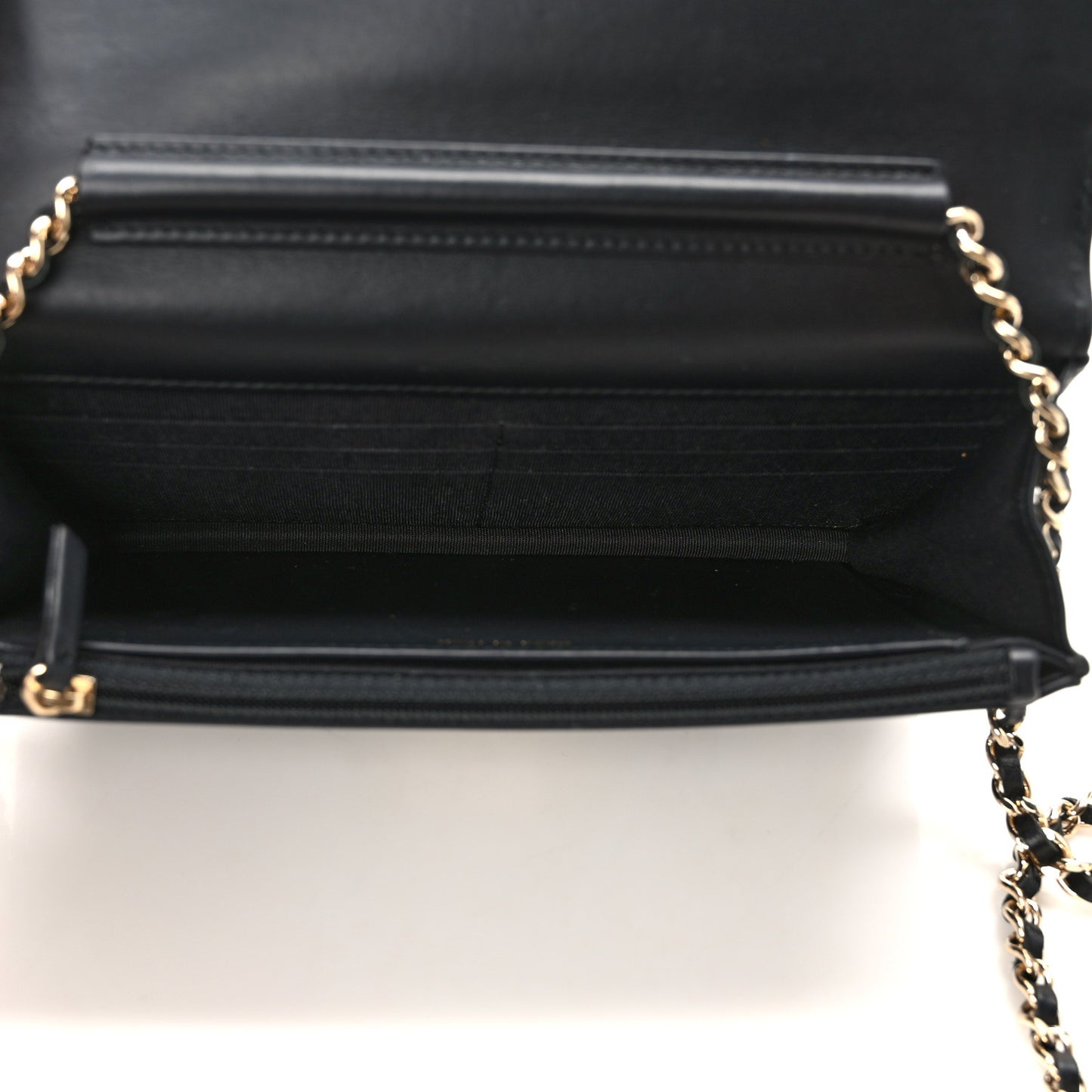 Aged Calfskin Quilted Reissue Wallet On Chain WOC Beige Black