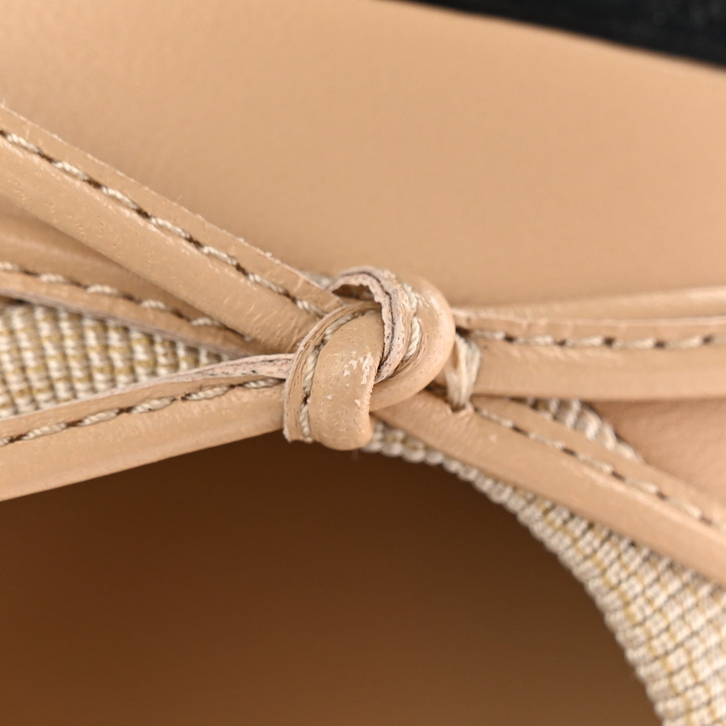 Lambskin Cap Toe CC Ballerina Flats 37 Beige Black