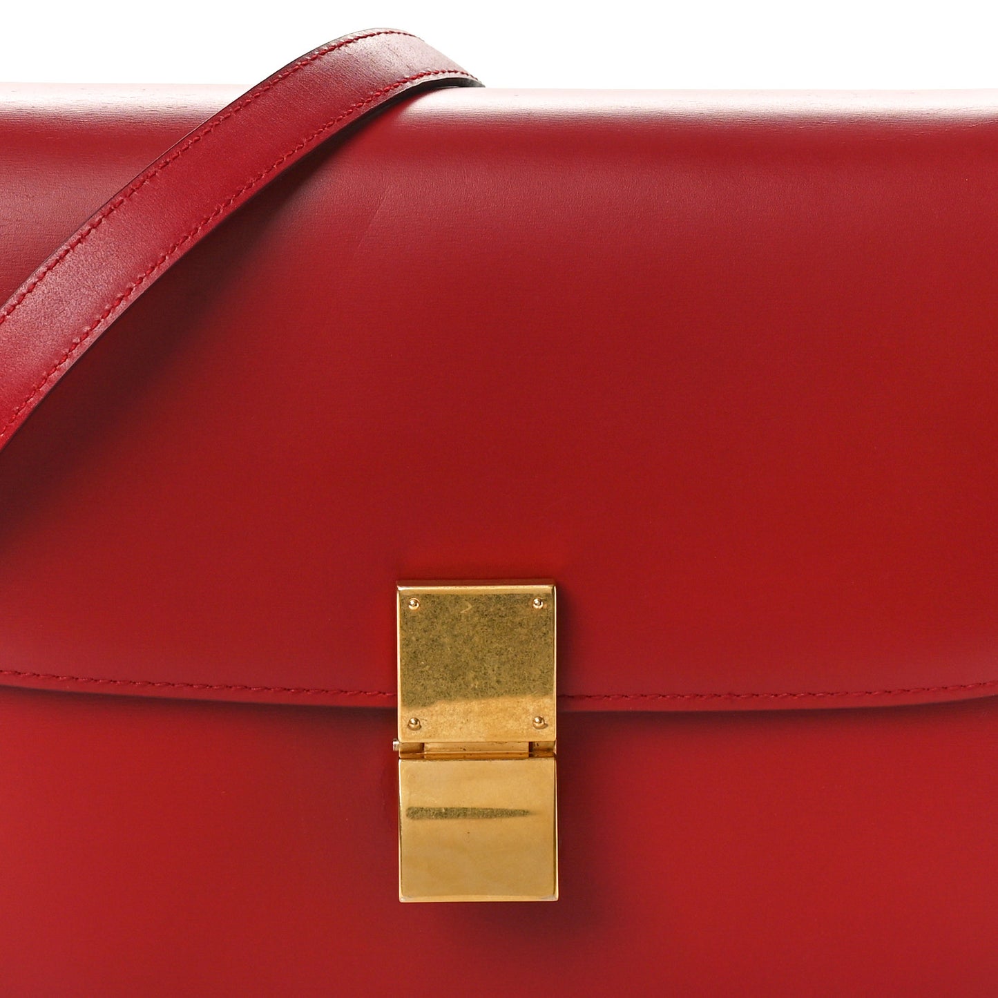 Smooth Calfskin Medium Classic Box Flap Bag Red