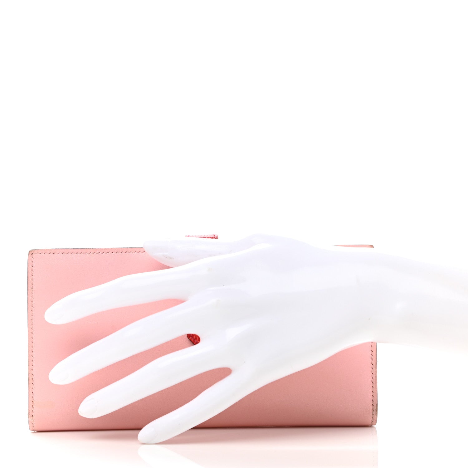 Hermes Tadelakt Lizard Bearn Gusset Wallet Rose Sakura Bougainvillea 2 of 8