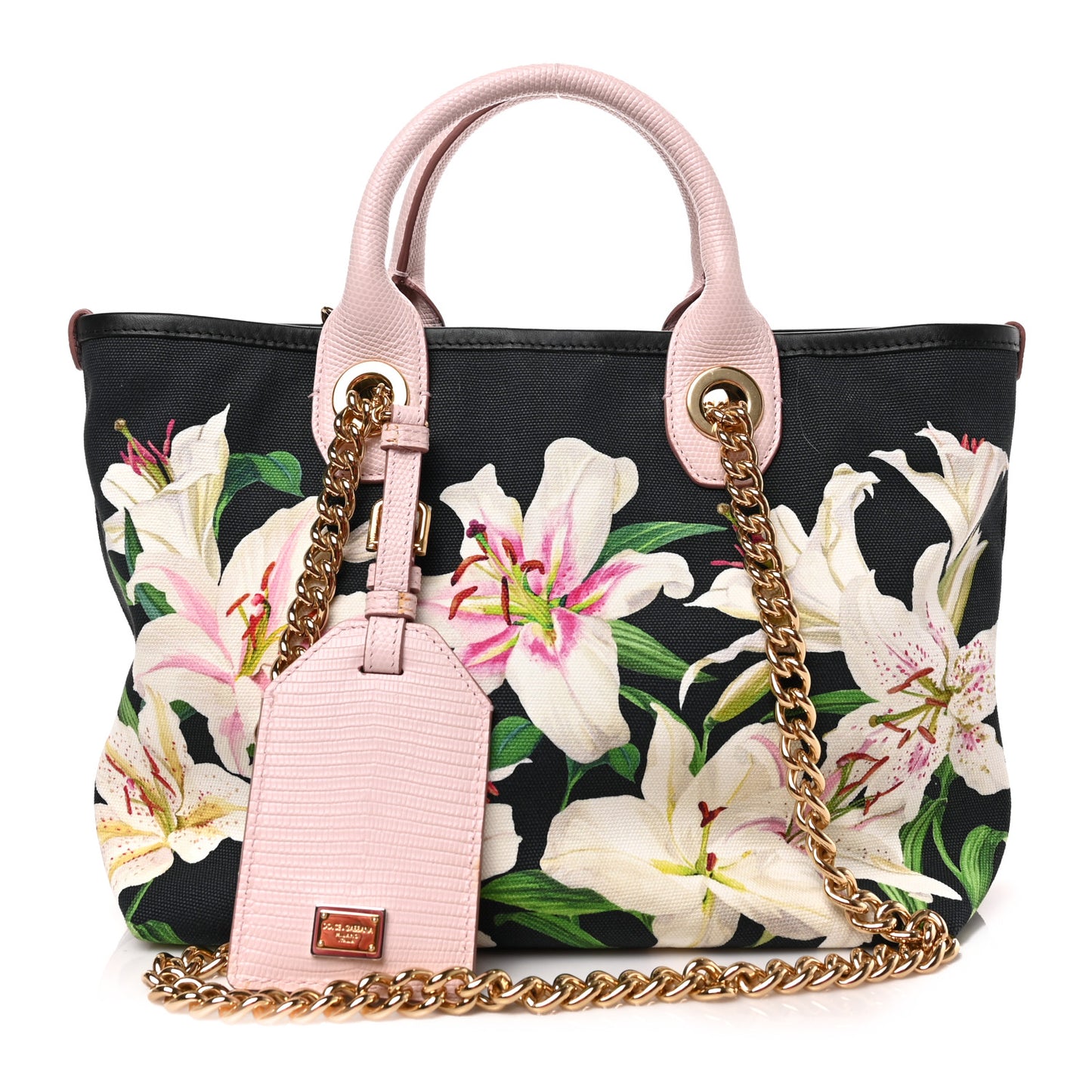 Canvas Lily Printed Iguana Capri Tote Black Multicolor