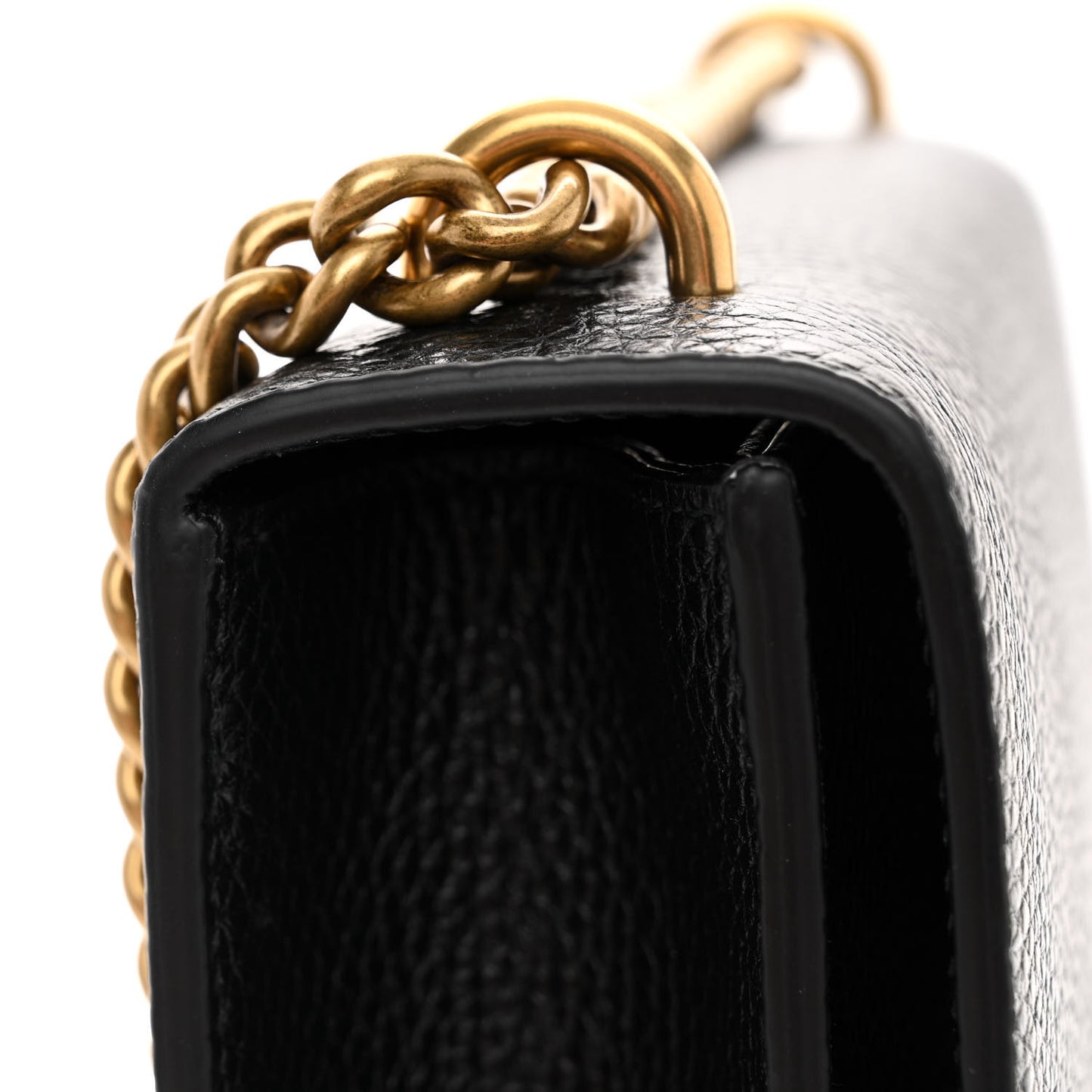 Calfskin Small GG Marmont Chain Shoulder Bag Black