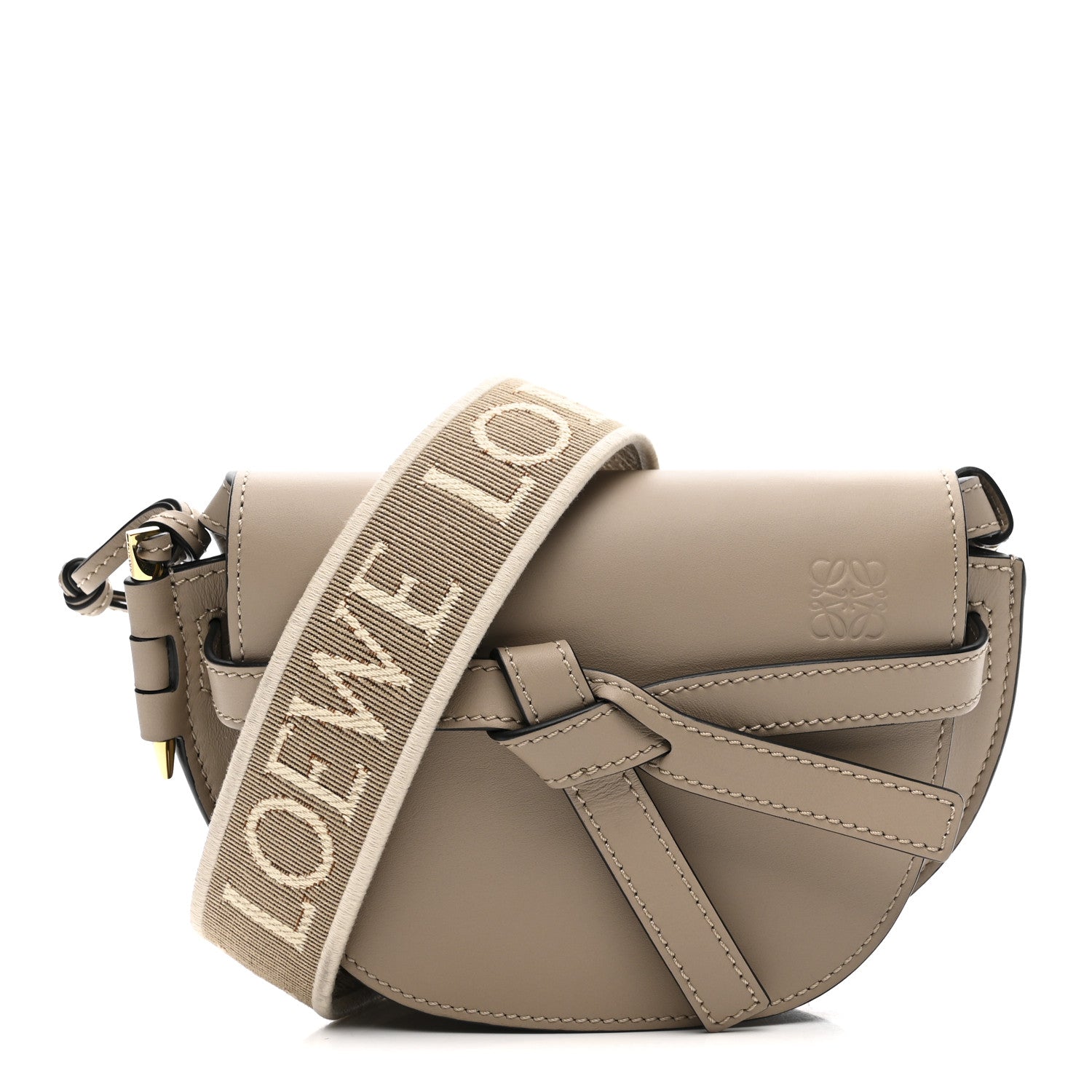 Loewe Calfskin Jacquard Mini Gate Dual Bag Clay 1840377 – FASHIONPHILE