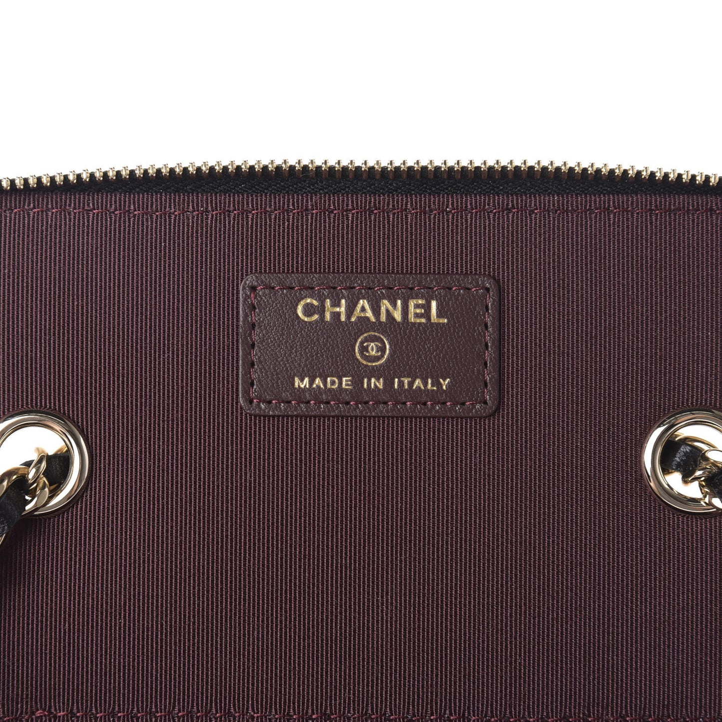 Lambskin Quilted Small Vanity Case With Chain Black