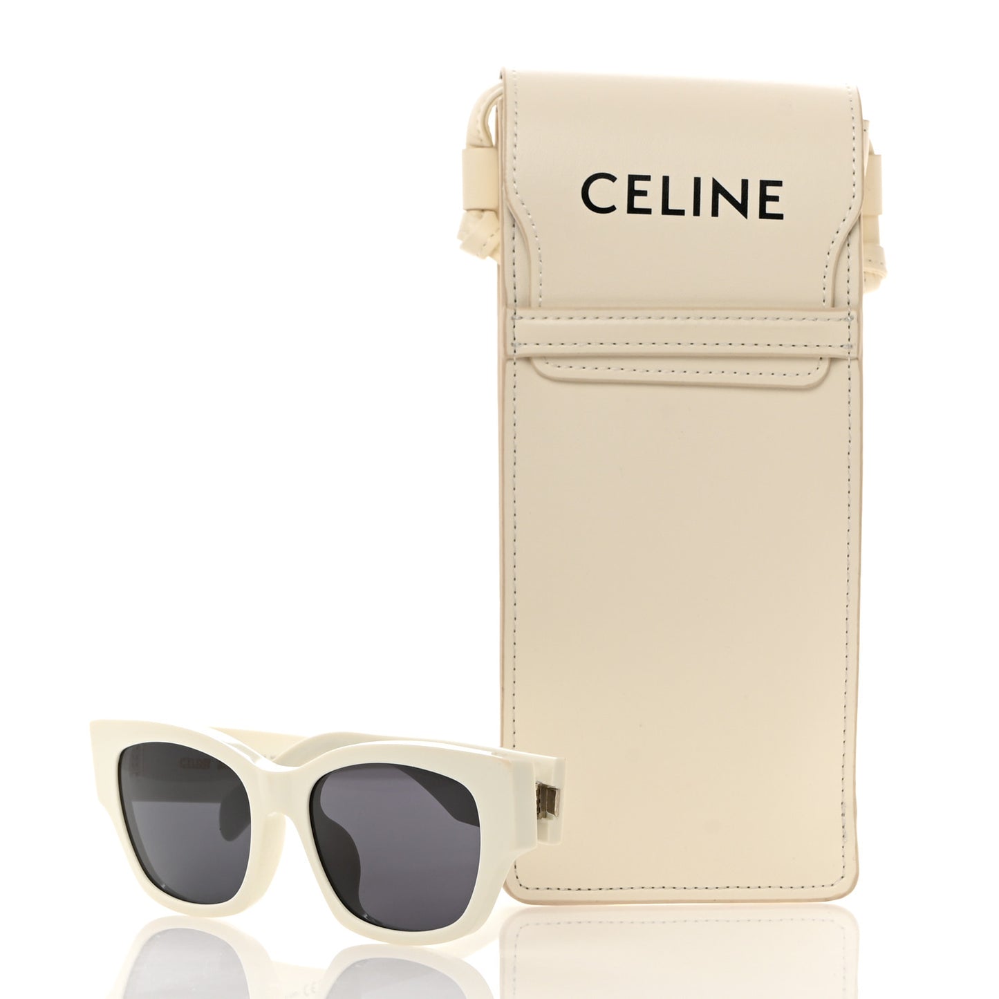 Acetate Cat Eye Sunglasses CL40197U White