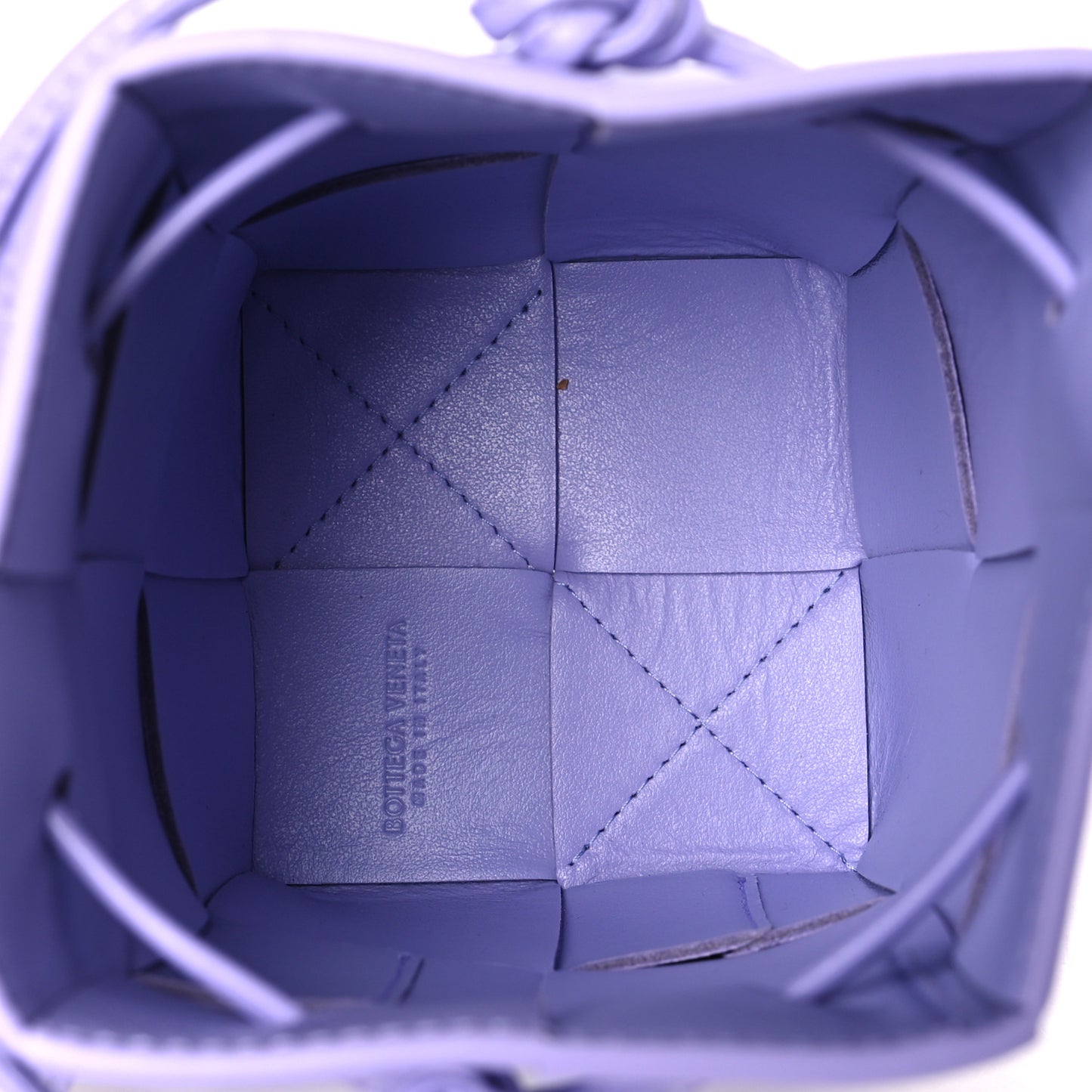 Nappa Maxi Intrecciato Mini Cassette Bucket Bag Wisteria