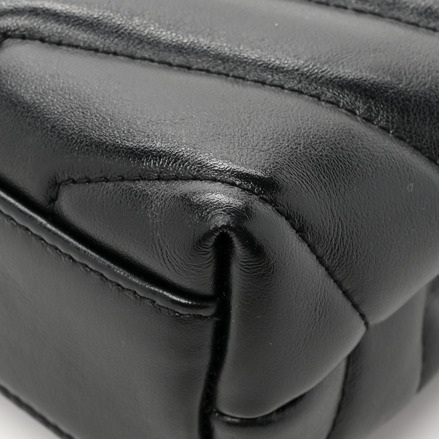 Calfskin Y Quilted Monogram Toy Loulou Crossbody Bag Black