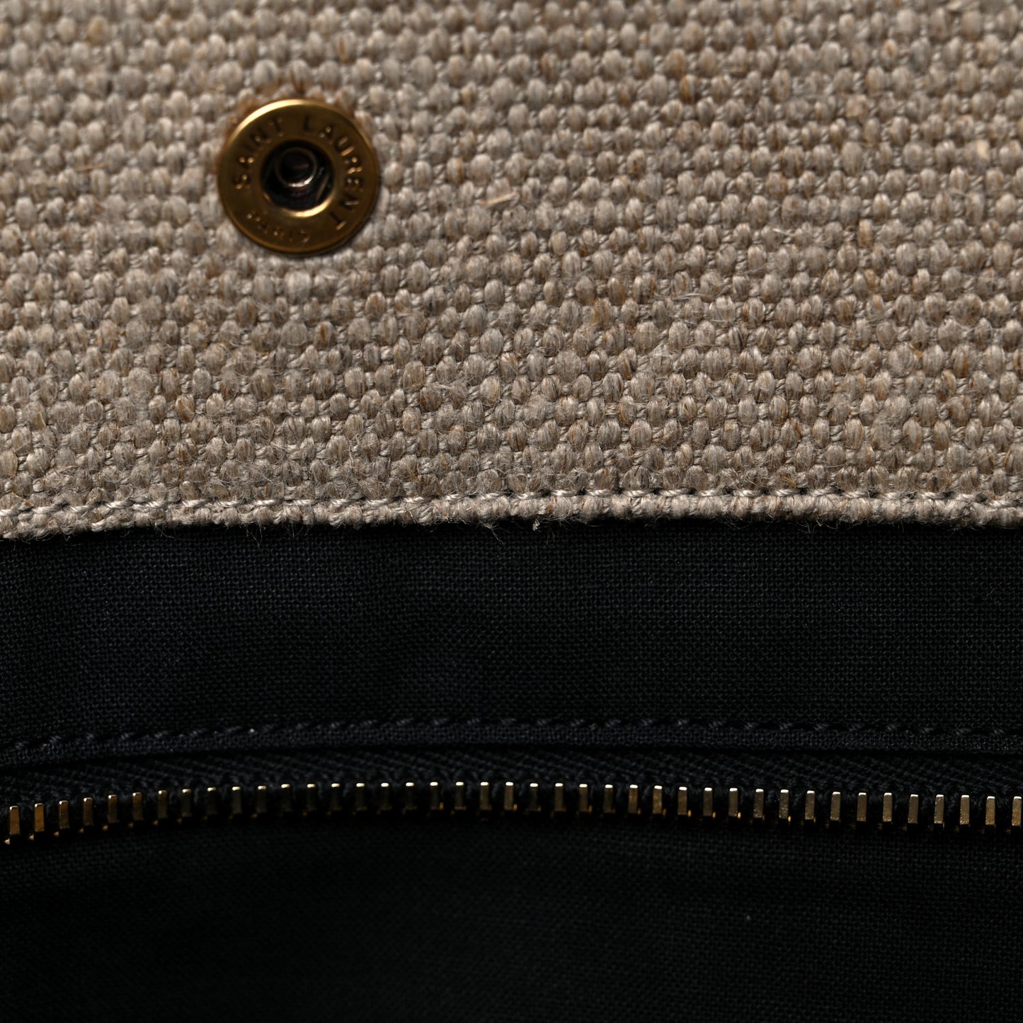 Linen Calfskin Rive Gauche Tote Natural