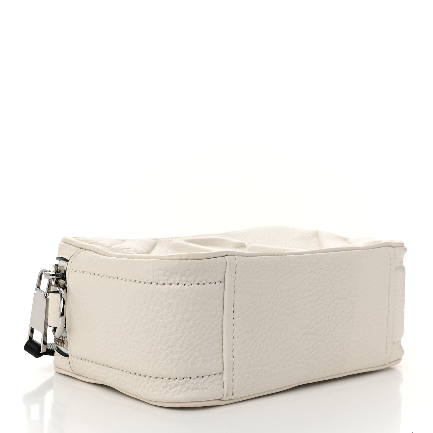 Grained Calfskin Quilted The Moto Shot 21 Bag White