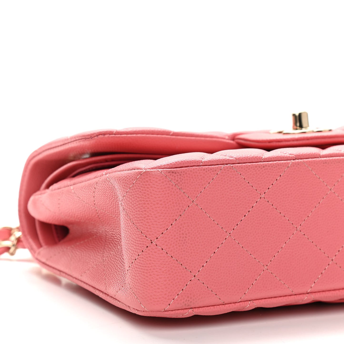 Caviar Quilted Small Double Flap Pink