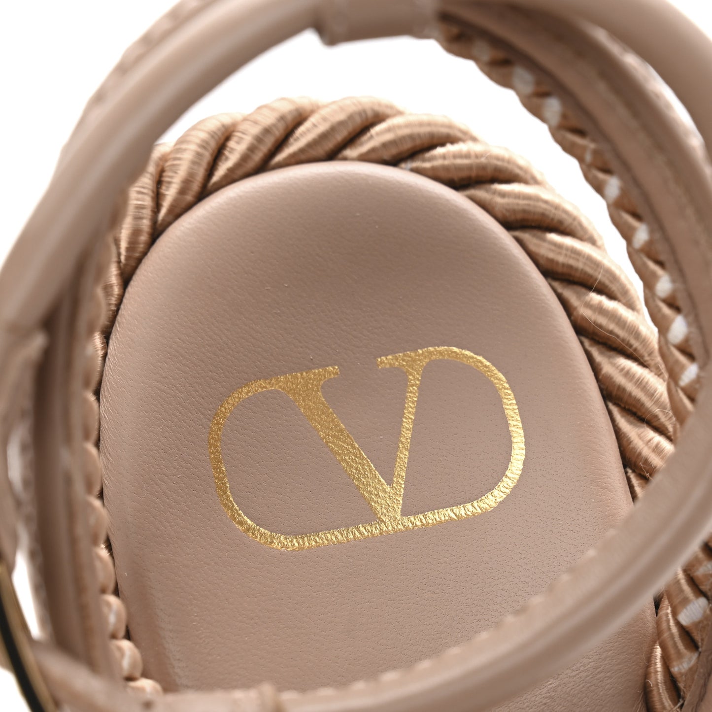 Calfskin VLogo Summerblocks Platform Wedge Sandals 38 Rose Cannelle