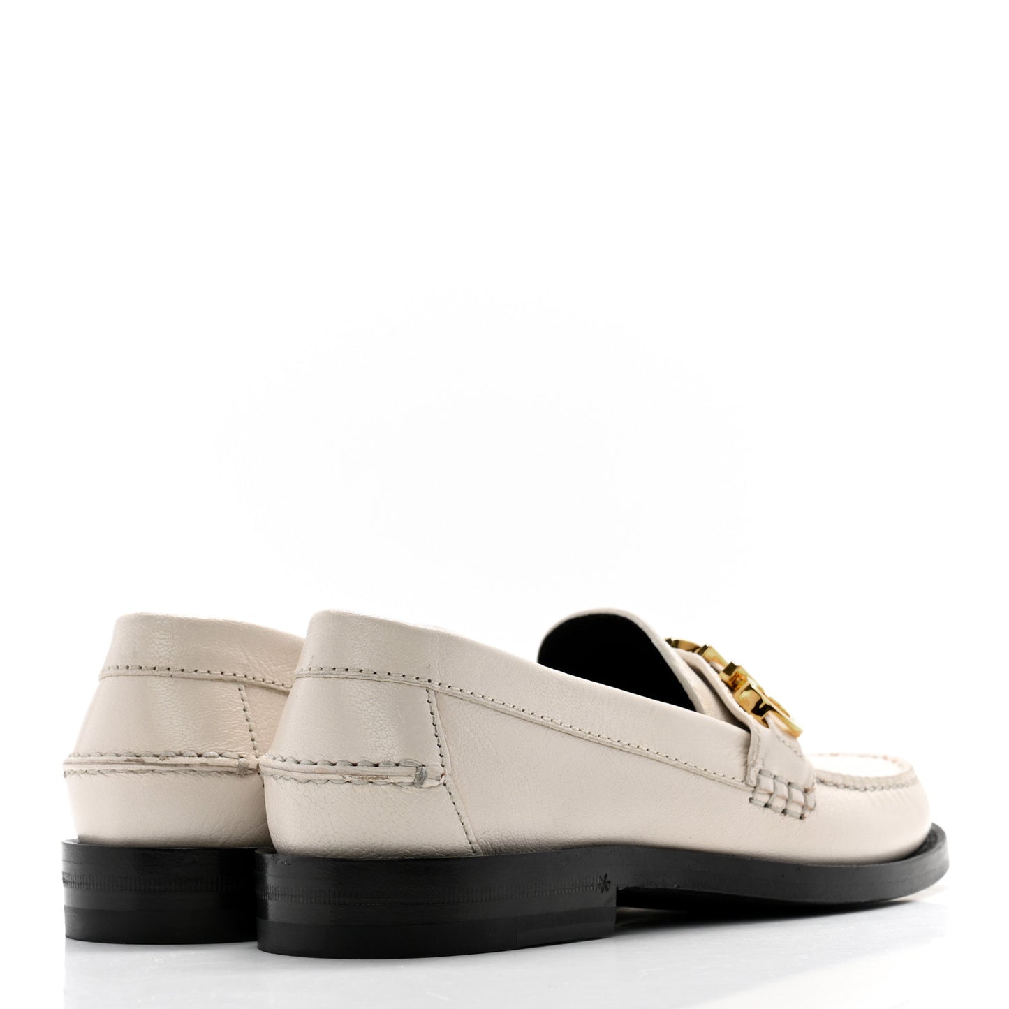 Goatskin Womens Logo 15mm Loafers 35.5 Mystic White