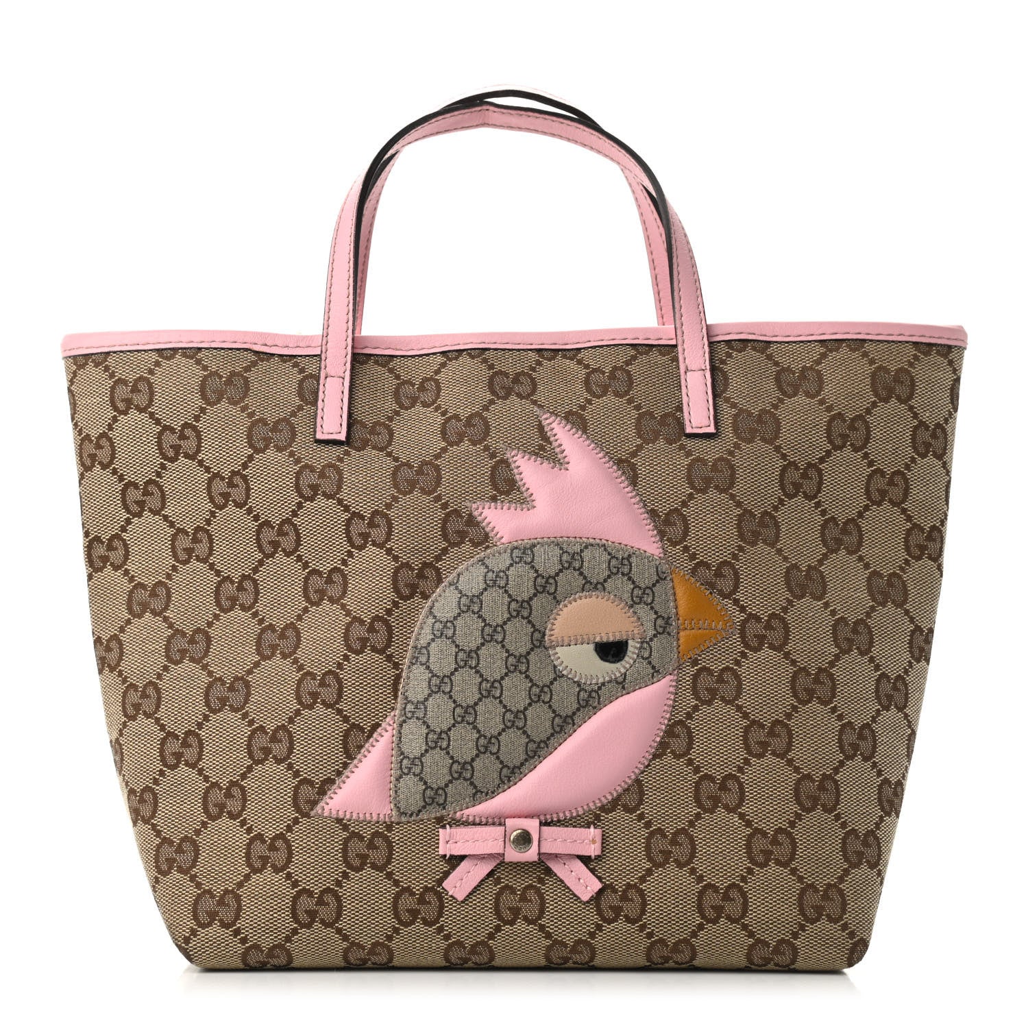 Gucci GG Monogram Mini Zoo Bird Tote Pink 903665 – FASHIONPHILE