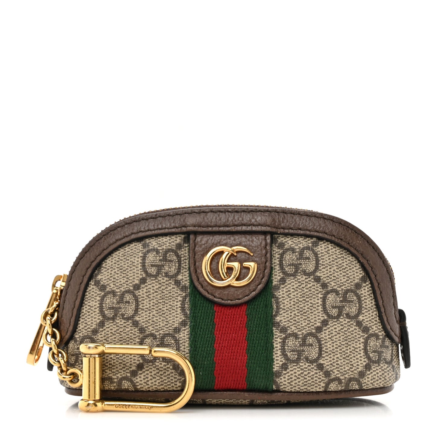 GG Supreme Monogram Web Ophidia Dome Key Pouch Beige New Acero