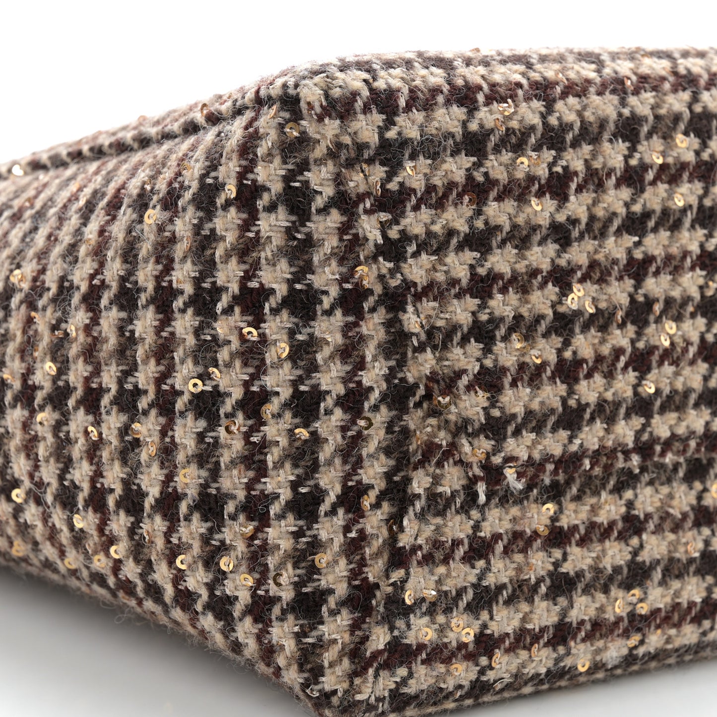 Tweed Small Sangle Bucket Bag Beige