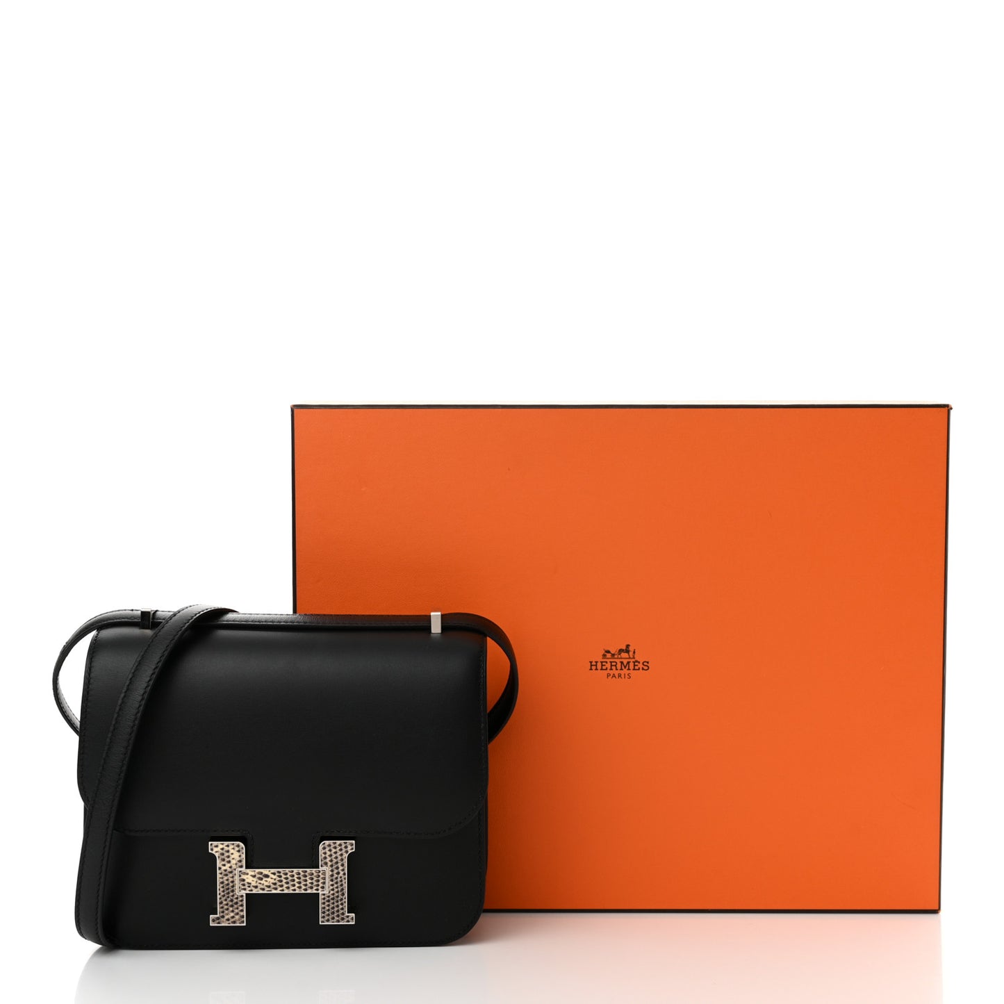 Veau Monsieur Lizard Constance 18 Black Ombre