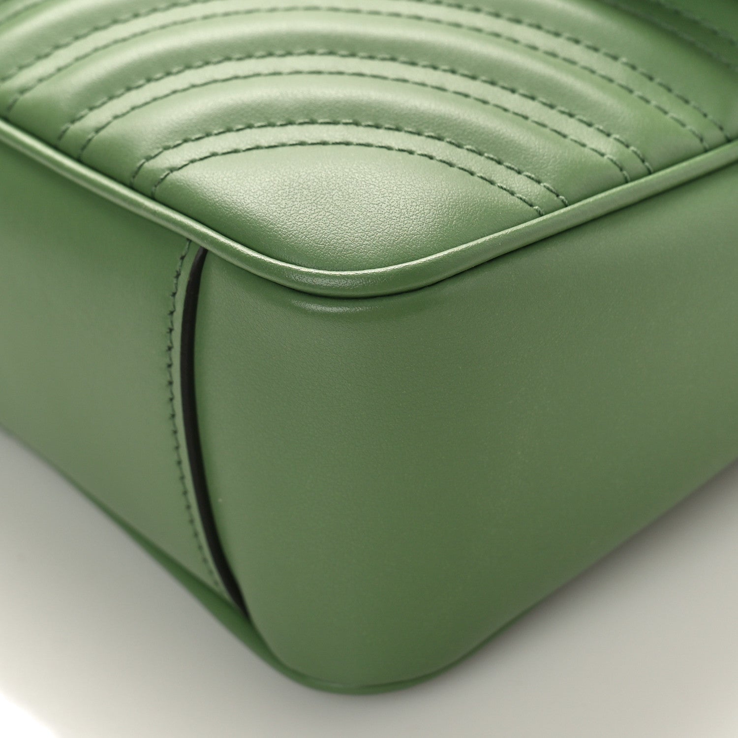 Gucci Calfskin Matelasse Small GG Marmont Shoulder Bag Salamander Green 8 of 8