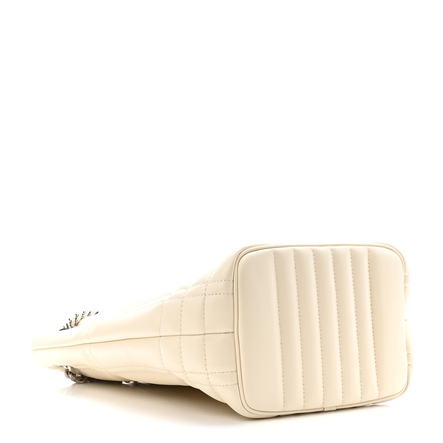 Lambskin Quilted Small Lola Bucket Bag Pale Vanilla