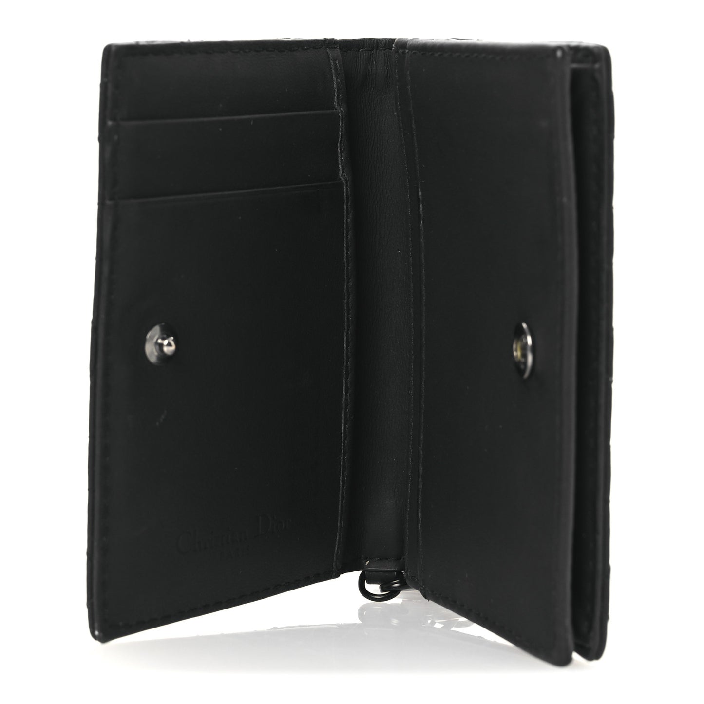 Ultra Matte Calfskin Small Lady Dior Flap Card Holder Black
