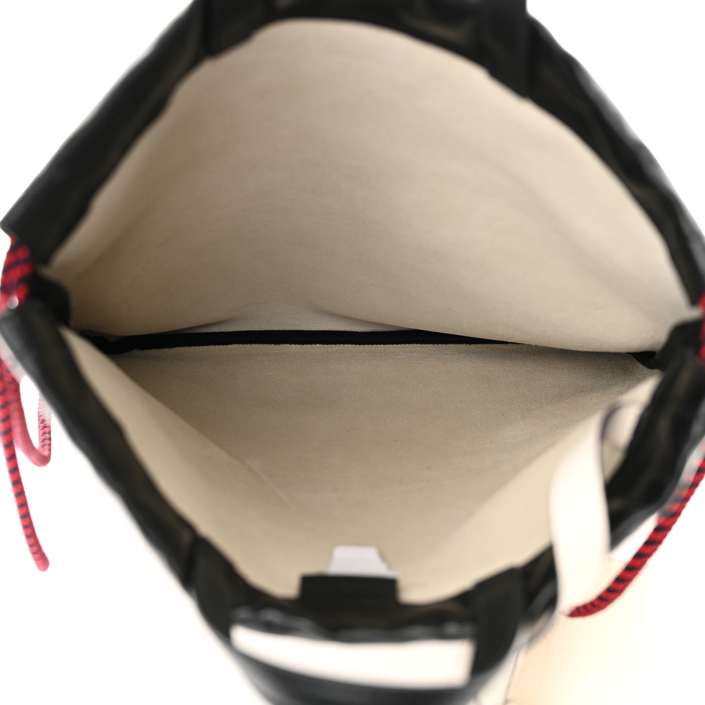 Calfskin Logo Drawstring Backpack Mystic White