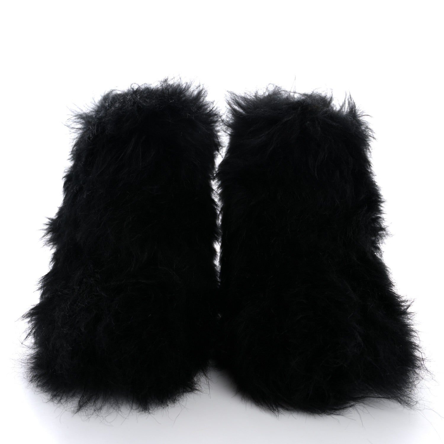 Chanel Fur Ankle Boots 37 Black 3 of 11