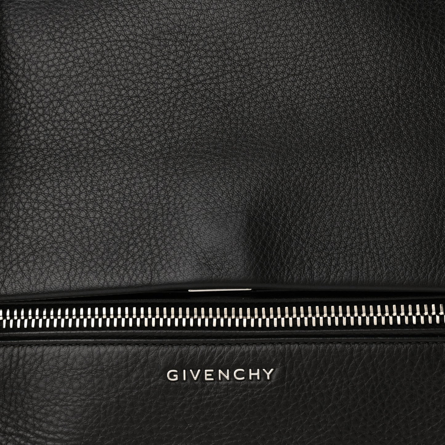 Pebbled Calfskin Small Pandora Pure Flap Bag Black
