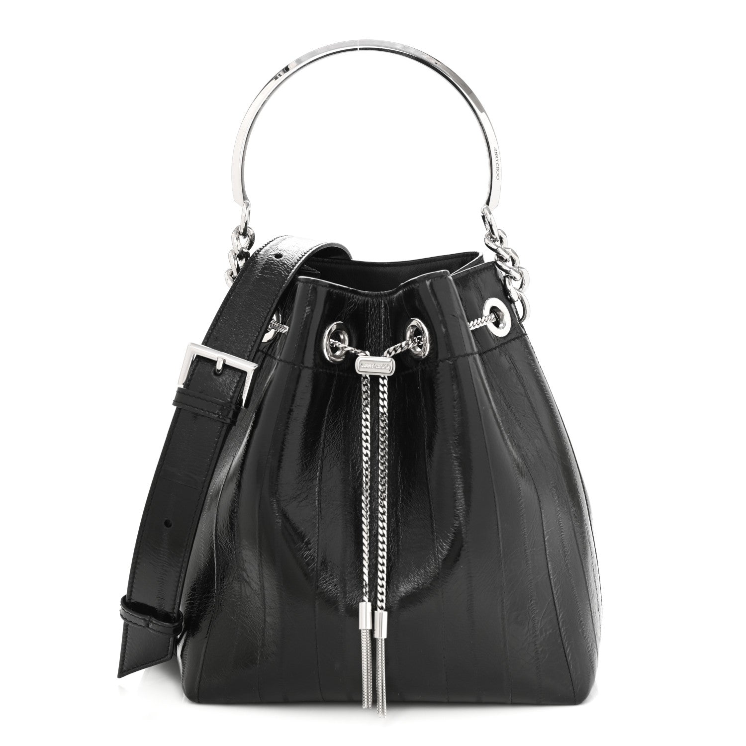 Jimmy Choo Eelskin Bon Bon Bag Bucket Bag Black 1 of 9