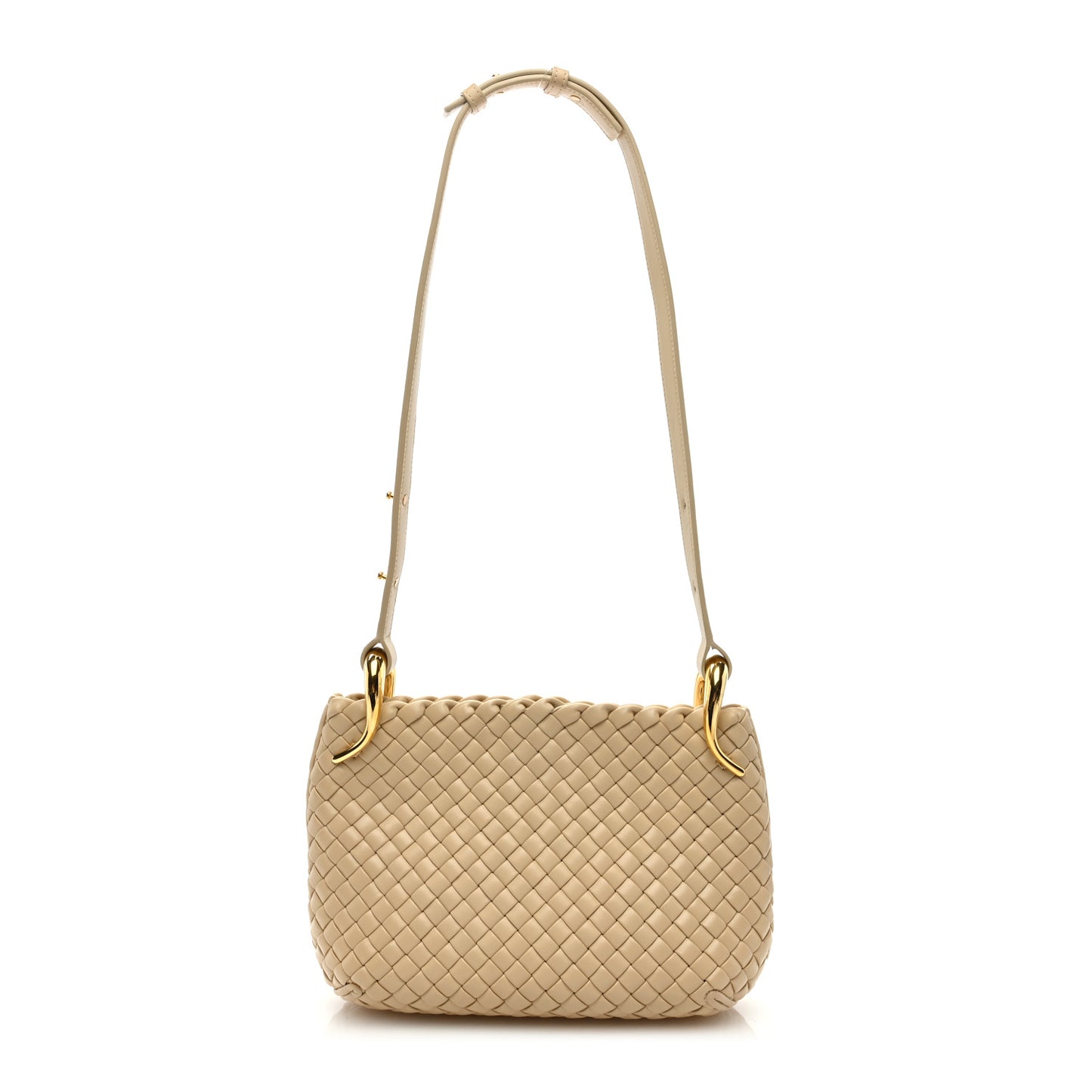 Nappa Intrecciato Small Clicker Shoulder Bag Porridge