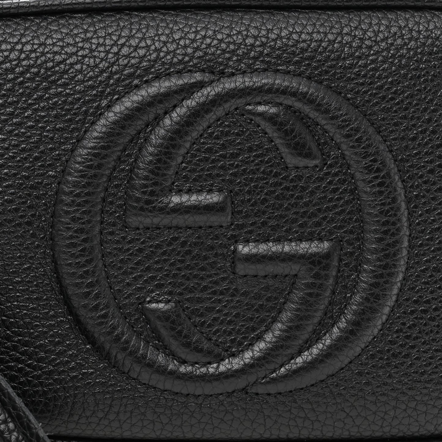 Pebbled Calfskin Mini Soho Disco Bag Black