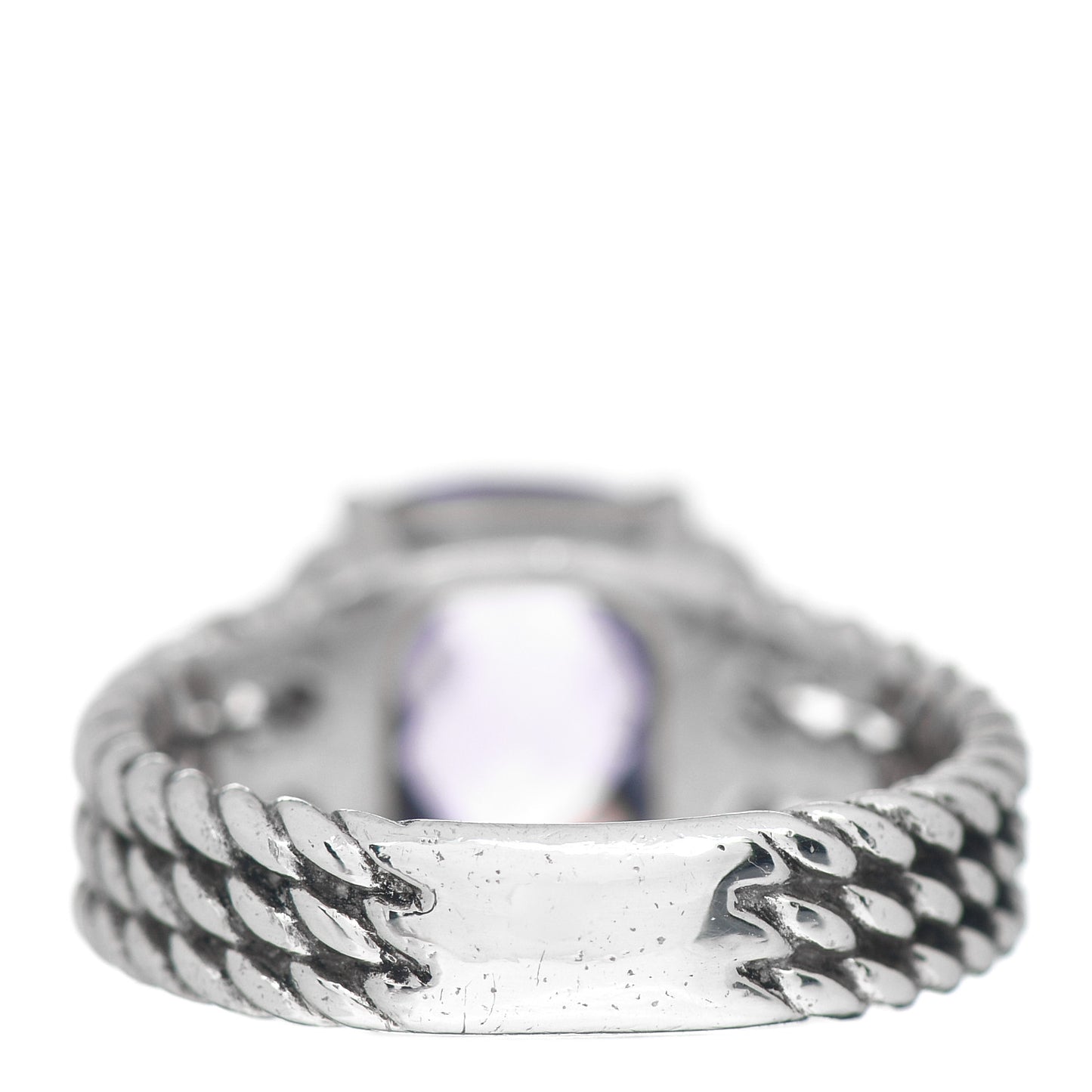 Sterling Silver Diamond Amethyst 10mm Petite Wheaton Ring 51 5.75