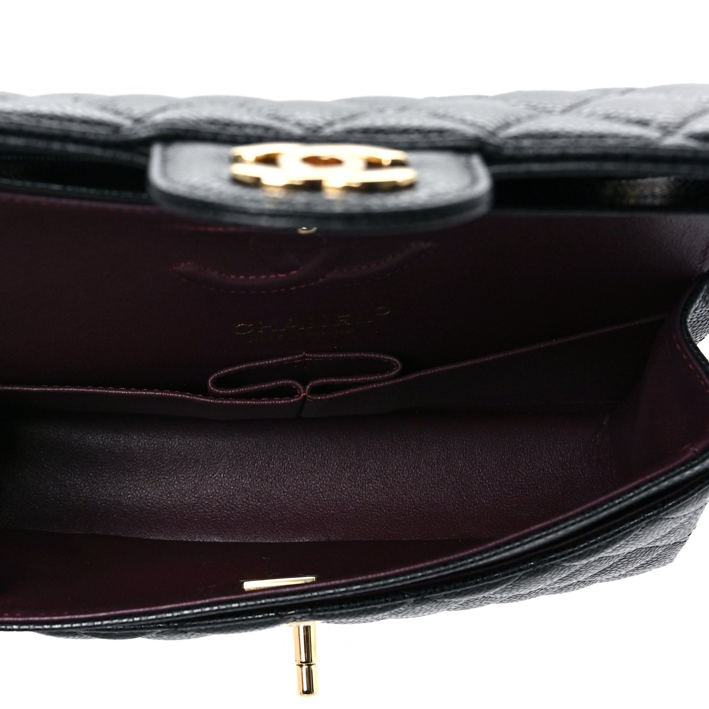 Caviar Quilted Small Double Flap Black