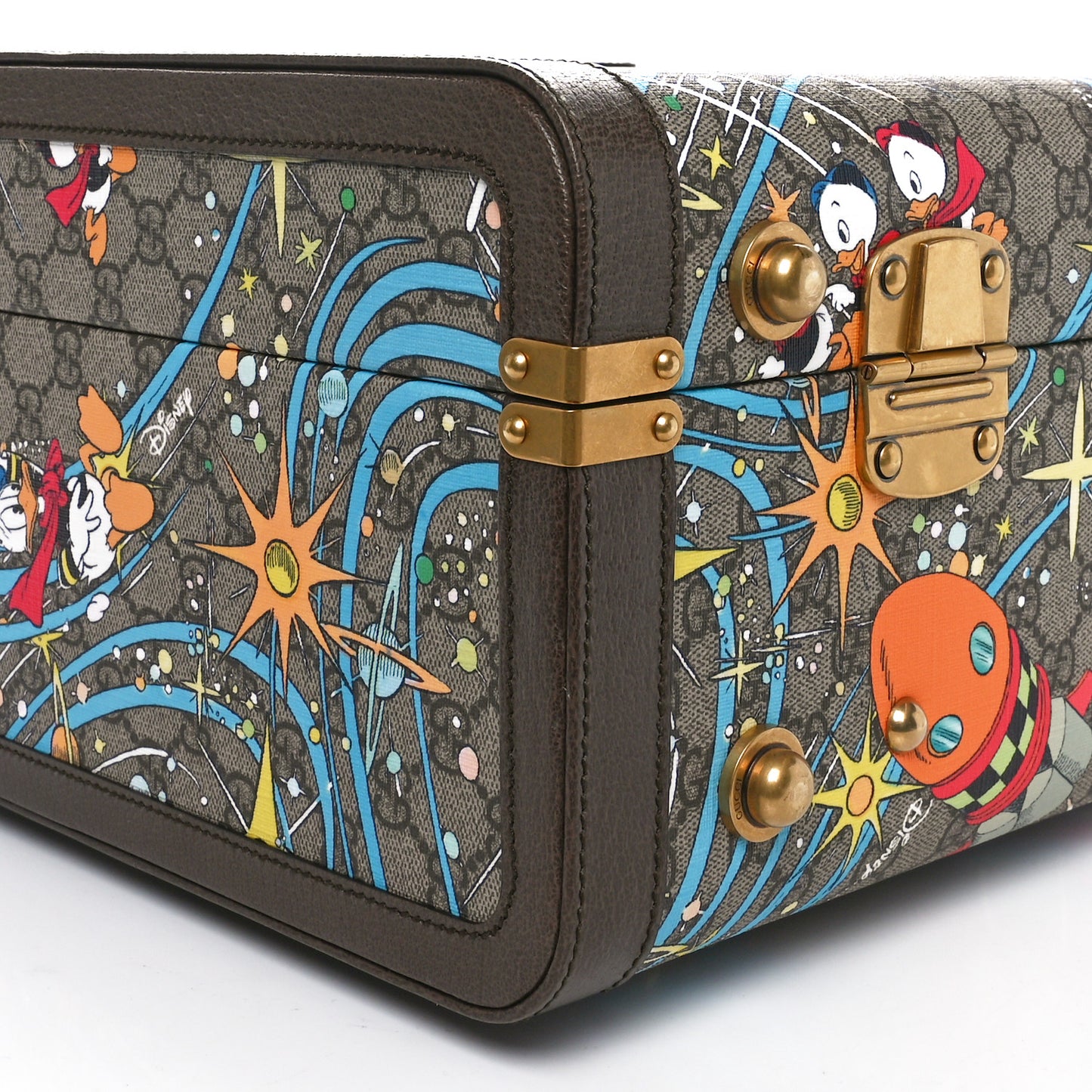 X DISNEY GG Supreme Monogram Donald Duck Retro Interlocking G Medium Savoy Suitcase Beige Multicolor New Acero