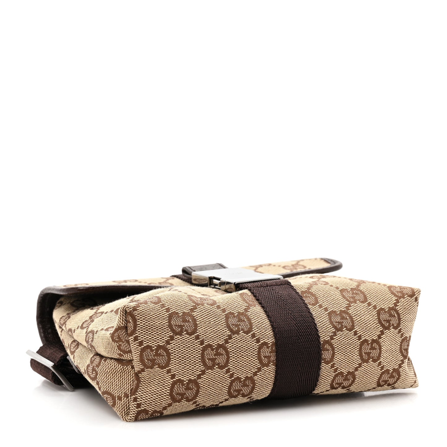 GG Monogram Buckle Belt Bag Dark Brown