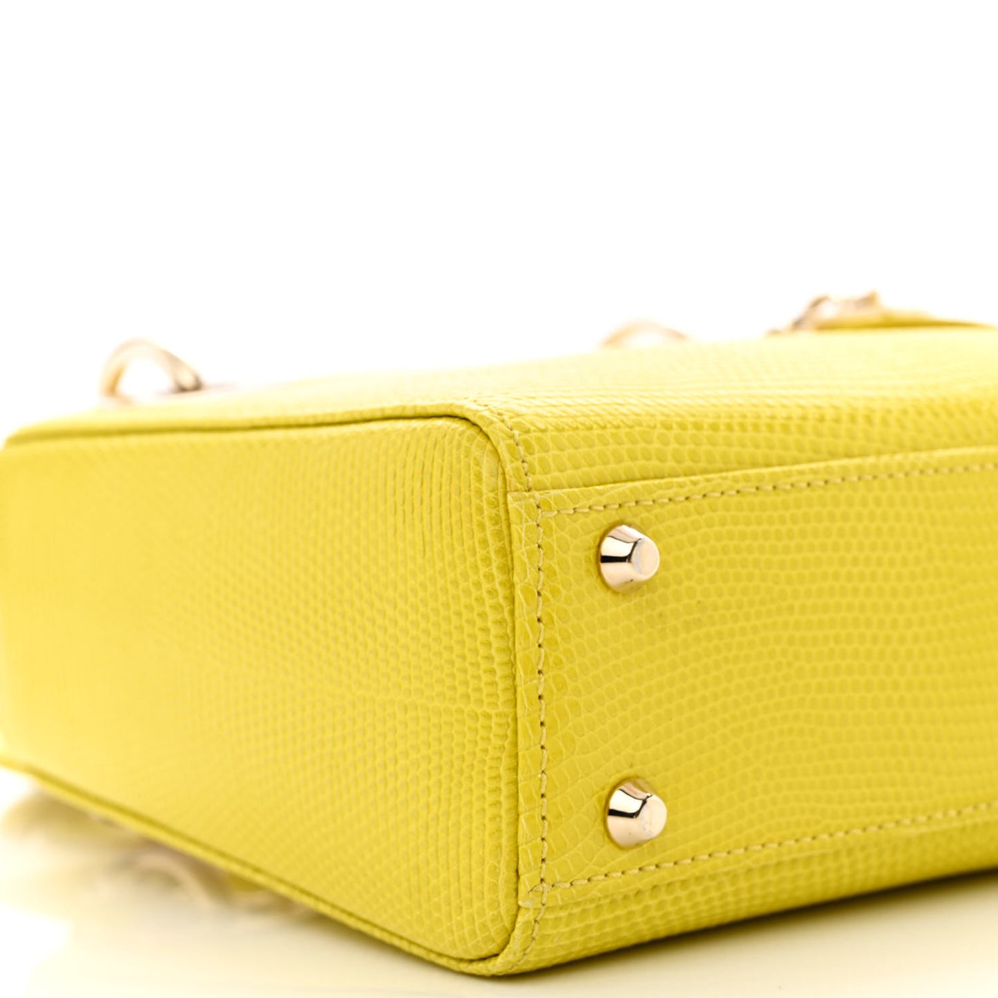 Lizard Mini Lady Dior Yellow