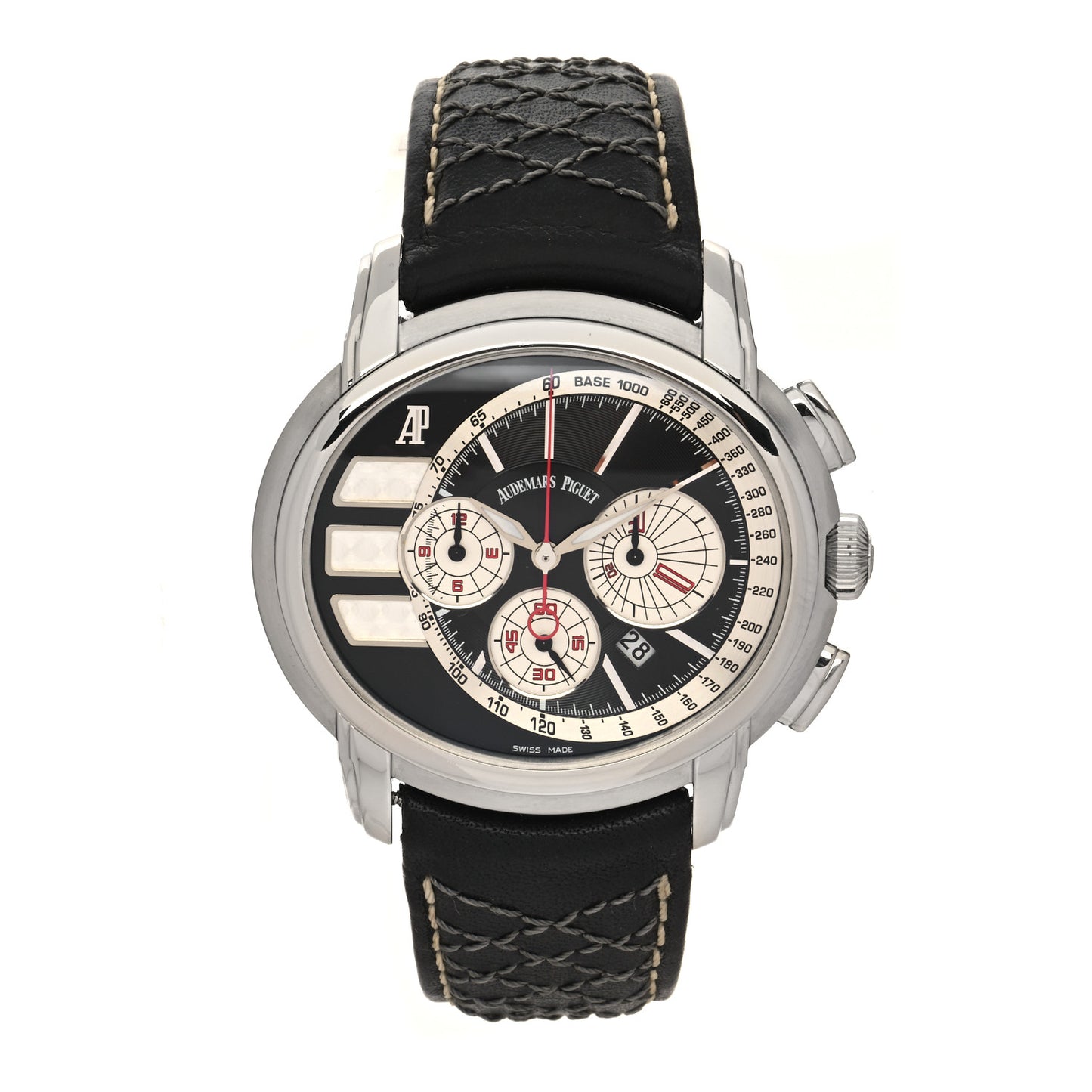 Stainless Steel Calfskin 47mm Millenary Tour Chronograph Limited Edition Automatic Watch Black 26142ST.OO.D001VE.01