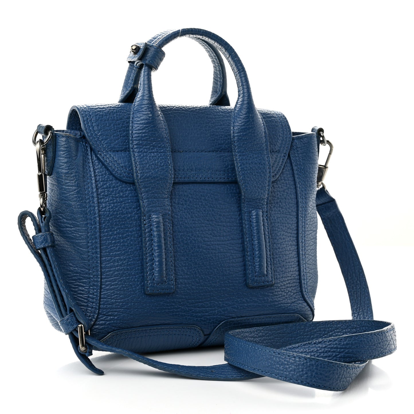 Textured Calfskin Mini Pashli Satchel Cerulean