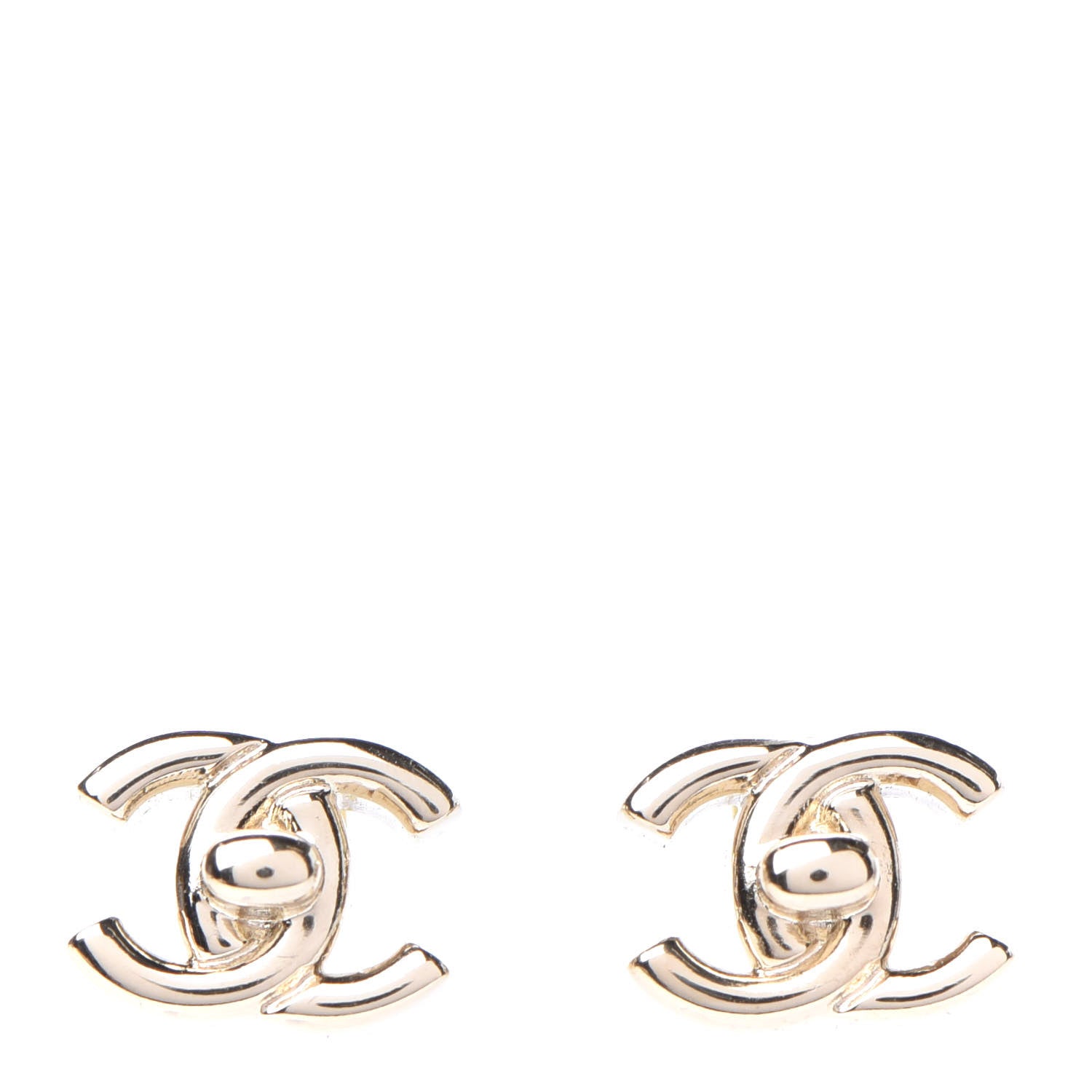 Chanel Metal CC Turnlock Earrings Gold 1 of 4