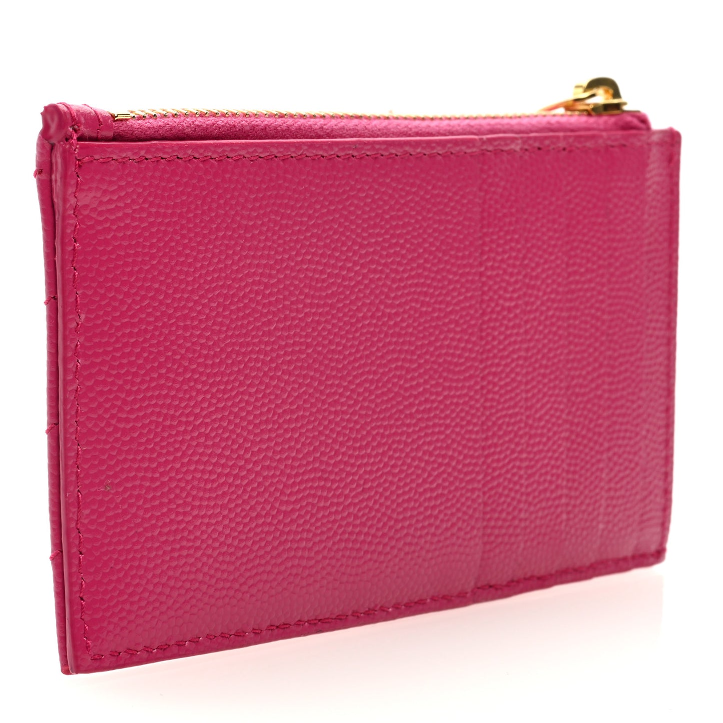 Grain De Poudre Matelasse Chevron Monogram Fragments Zippered Card Case Fresh Fuxia