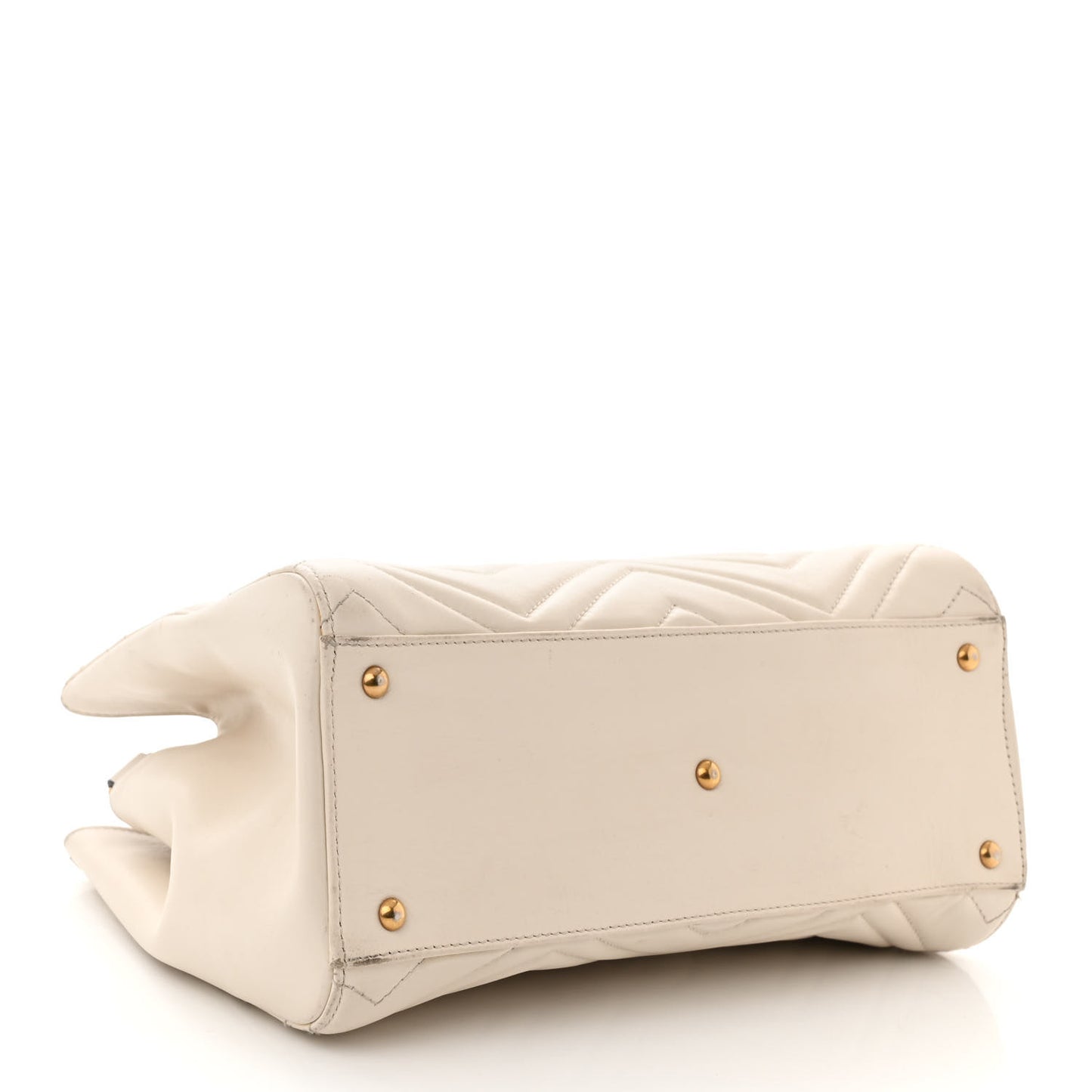 Calfskin Matelasse Small GG Marmont Tote White